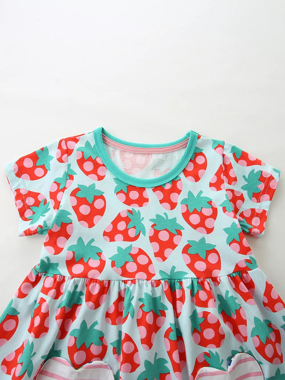 Children's Strawberry Print Casual Dress, image 3