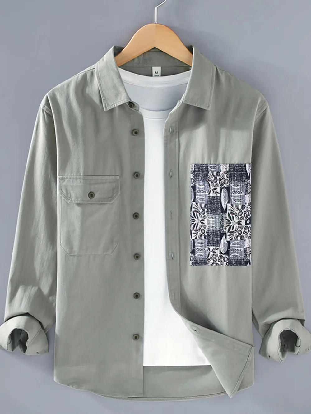 Men's Plus Size Button Up Long Sleeve Shirt, image 4