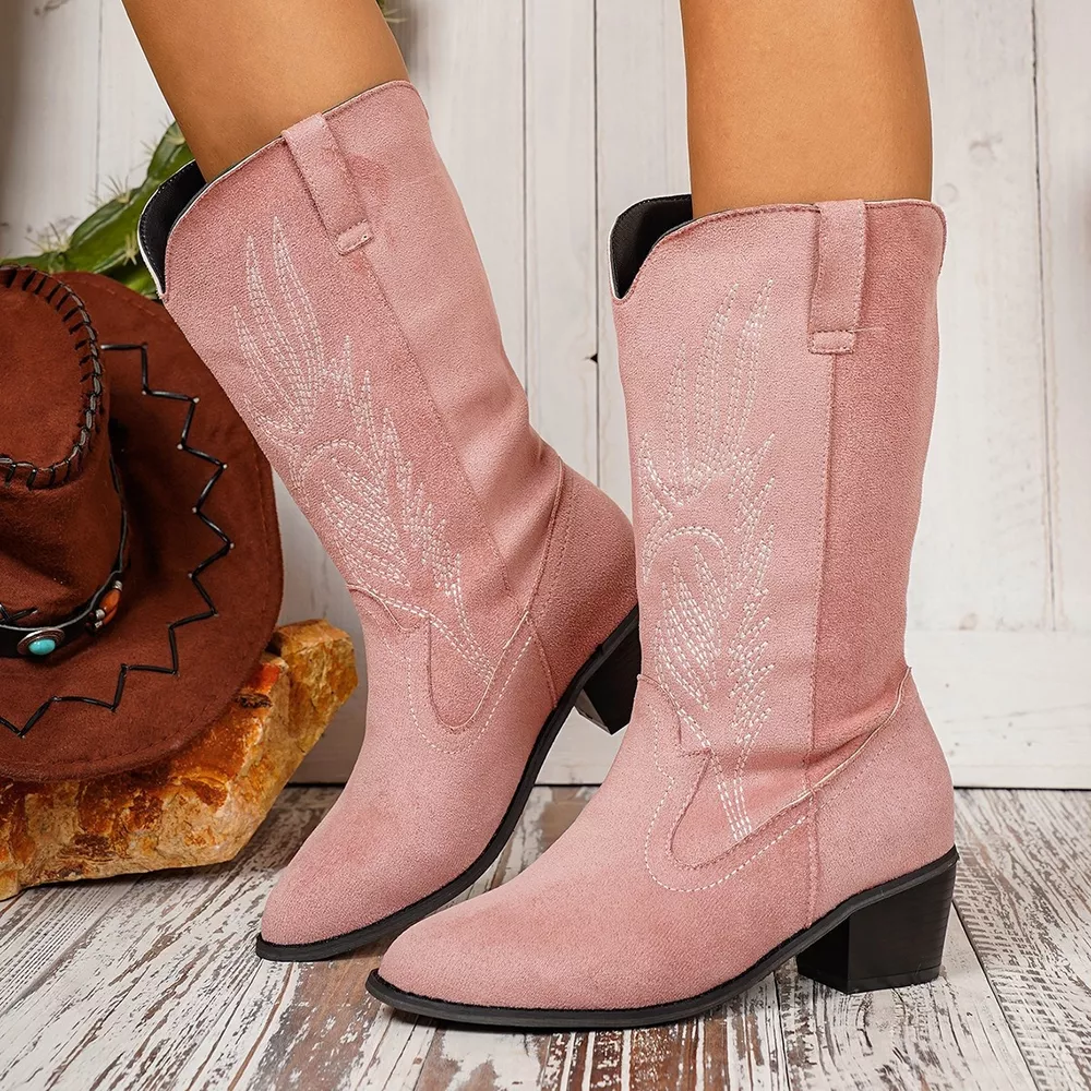 Point Toe Block Heels Boots, image 5