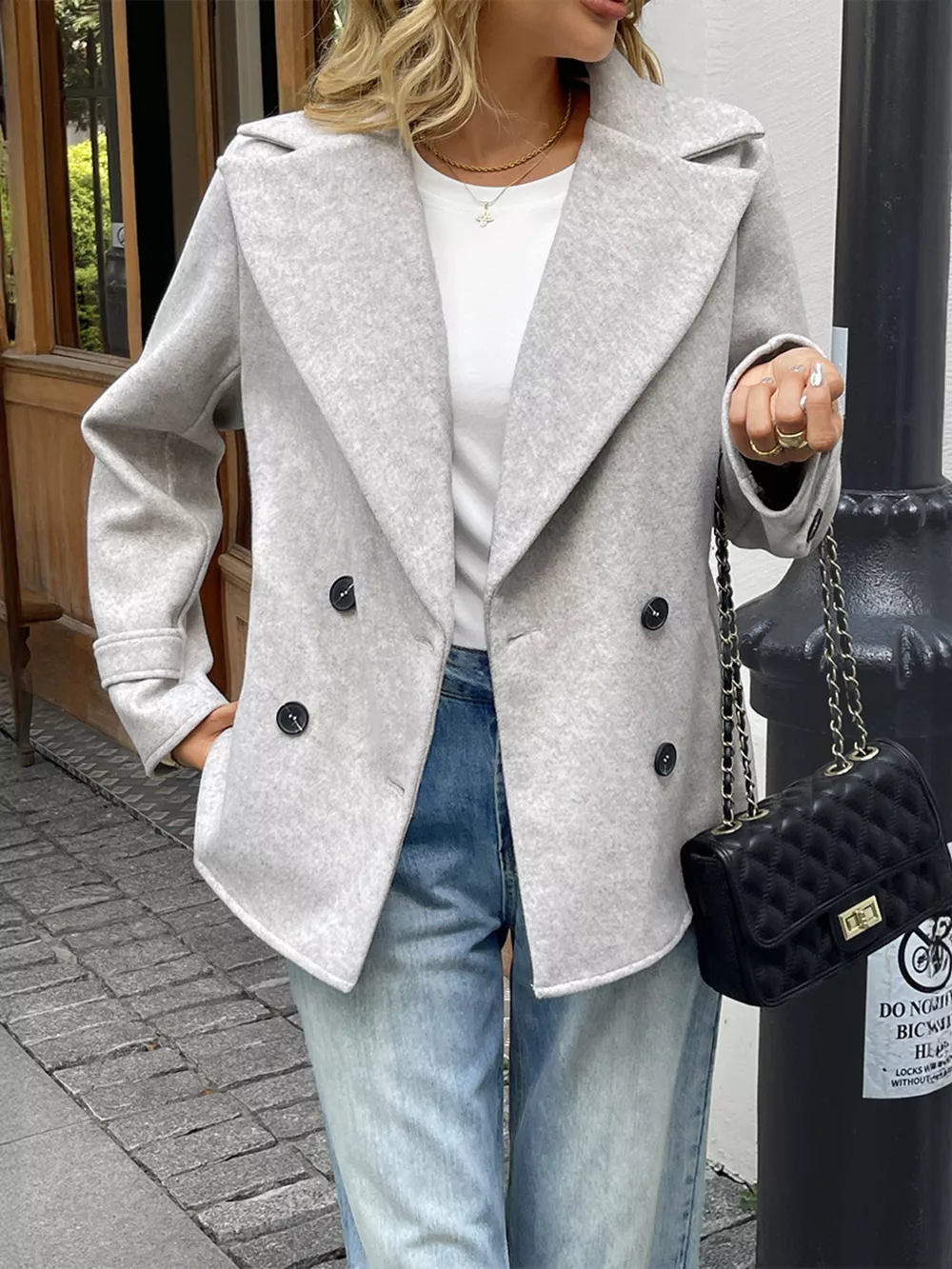 Wool Blend Double-Breasted Jacket, image 5