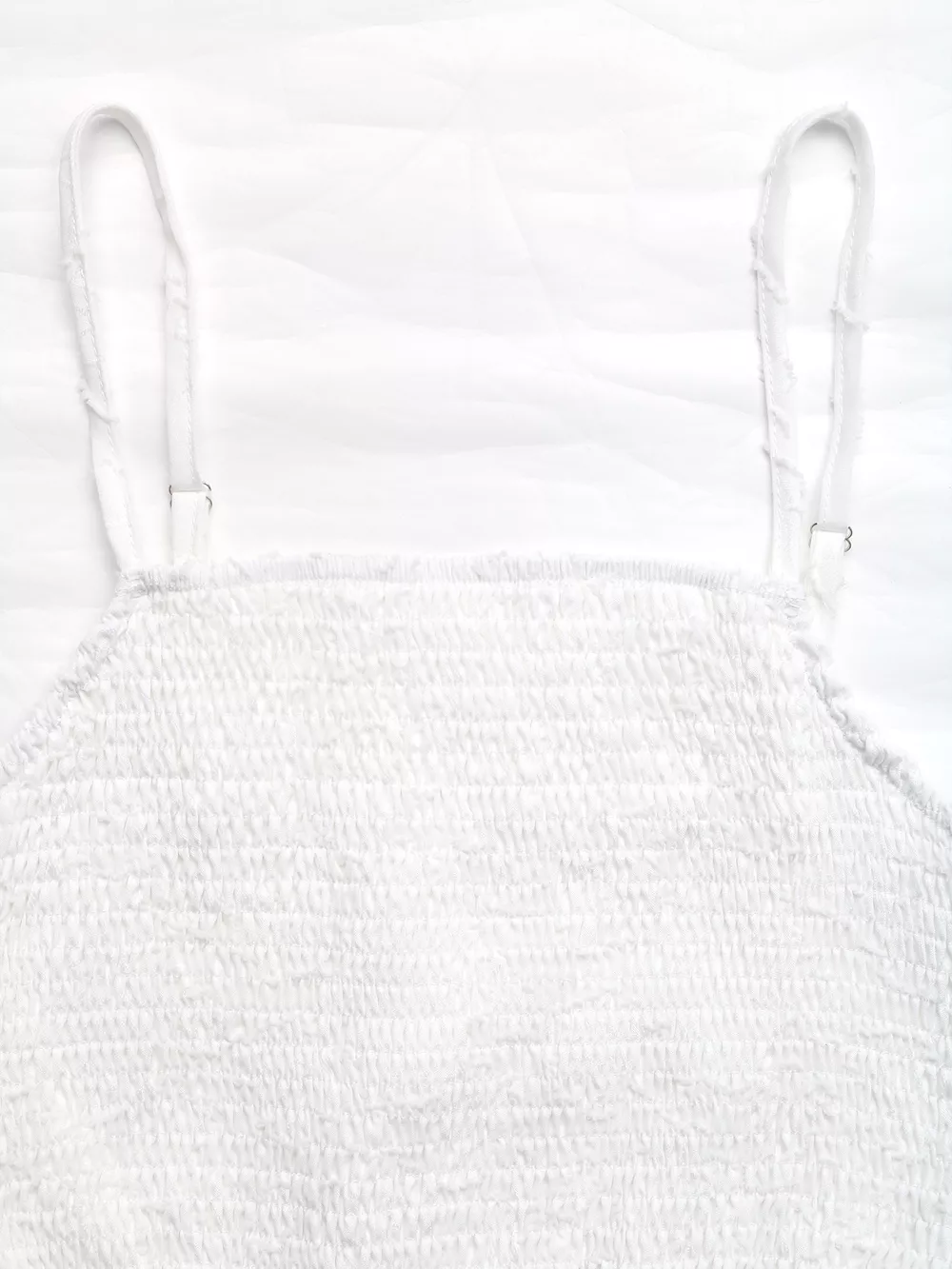 Smocked Crop Top & Ruffle Mini Skirt Set, image 4