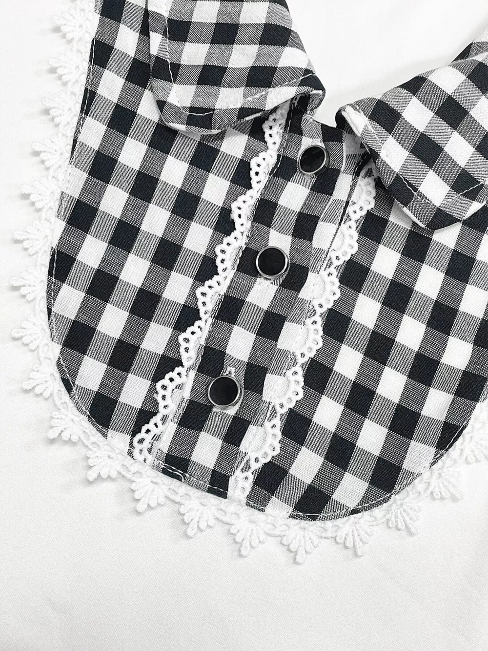 Gingham Collar Slim Fit Blouse, image 9