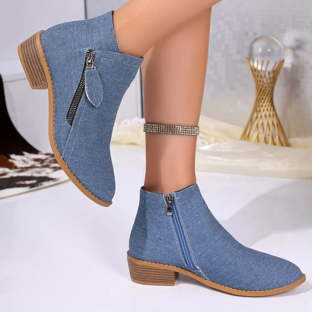 Point Toe Block Heels Boots, image 4