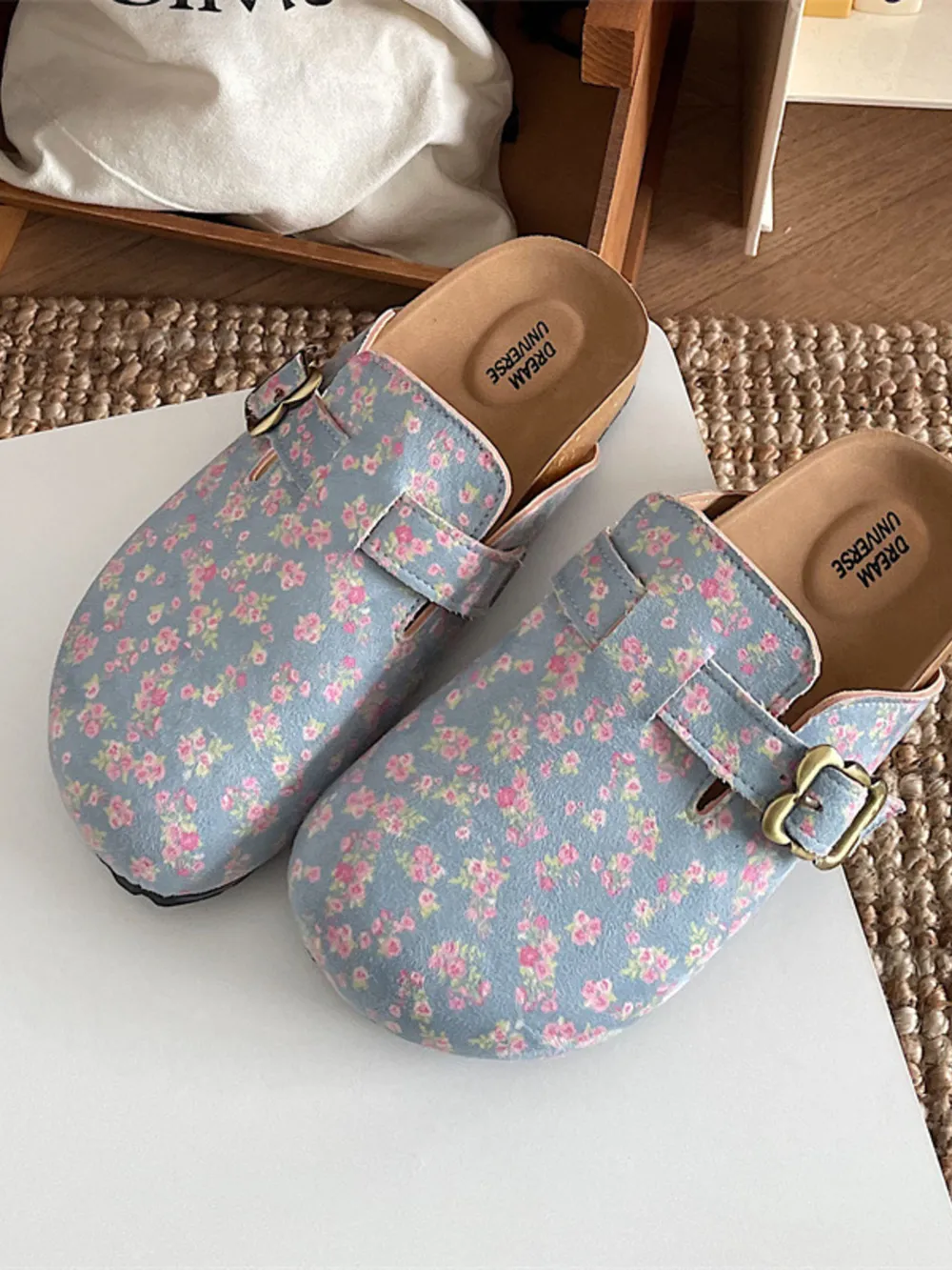 Floral Pattern Round Toe Slip-Ons, image 3