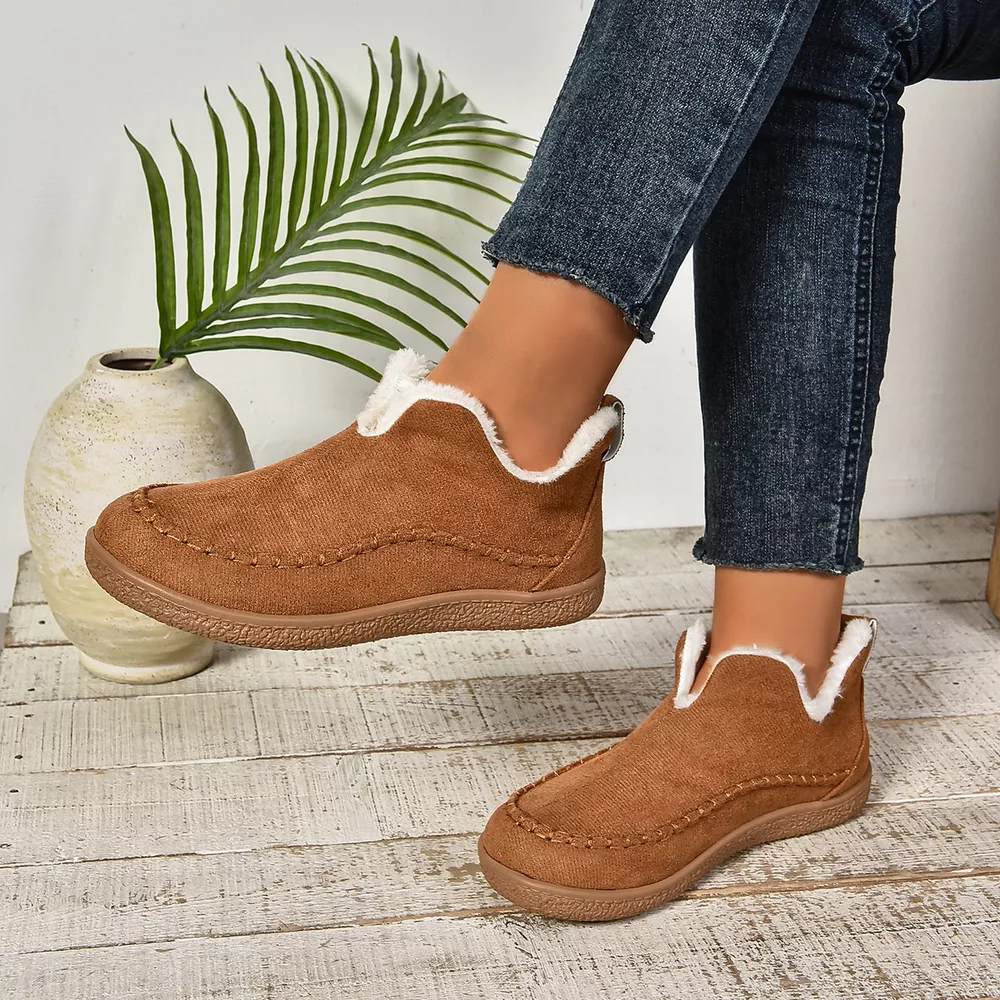 Round Toe Plush Lined Shoes, image 13