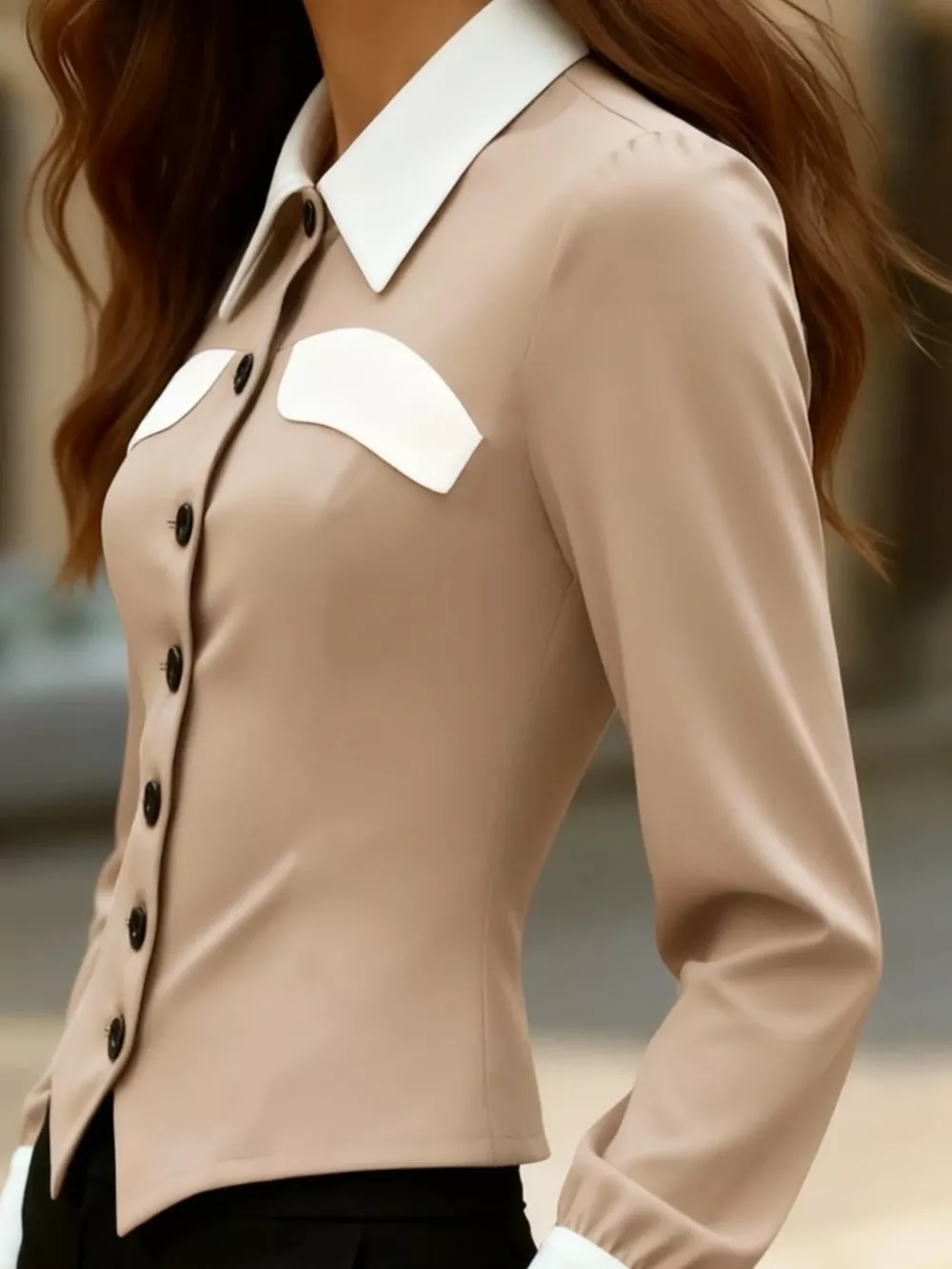 Contrast Button-Down Shirt, image 3