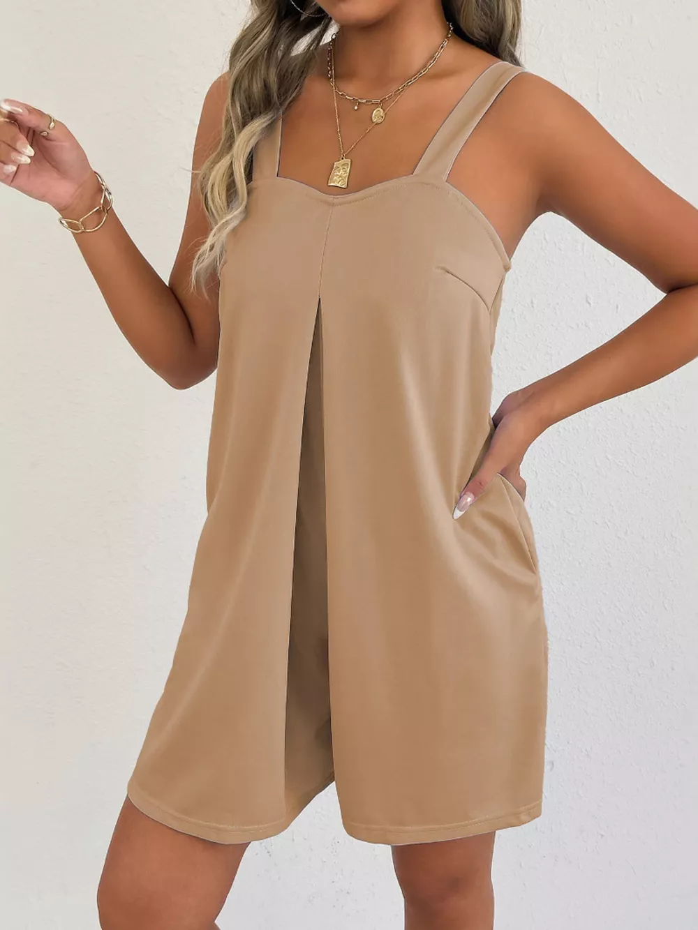 Sleeveless Casual Romper with Side Pockets, image 11