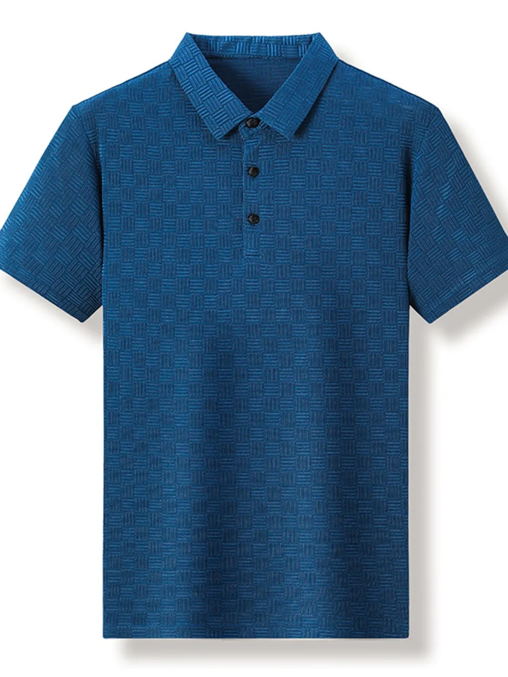 Men's Plus Size Classic Short Sleeve Textured Polo Shirt, image 5