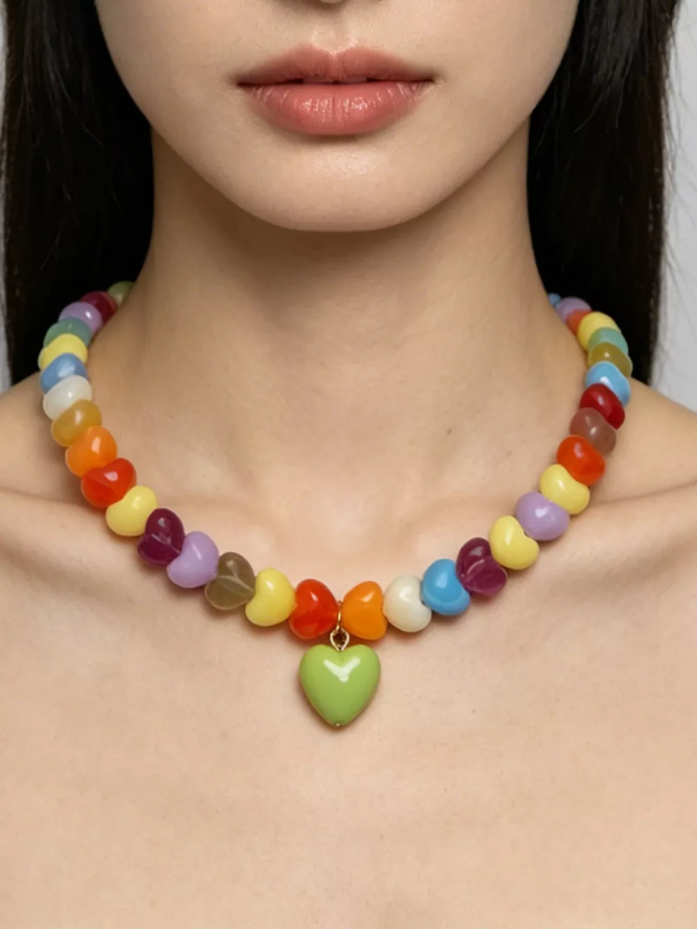 Colorful Heart Bead Necklace, image 5