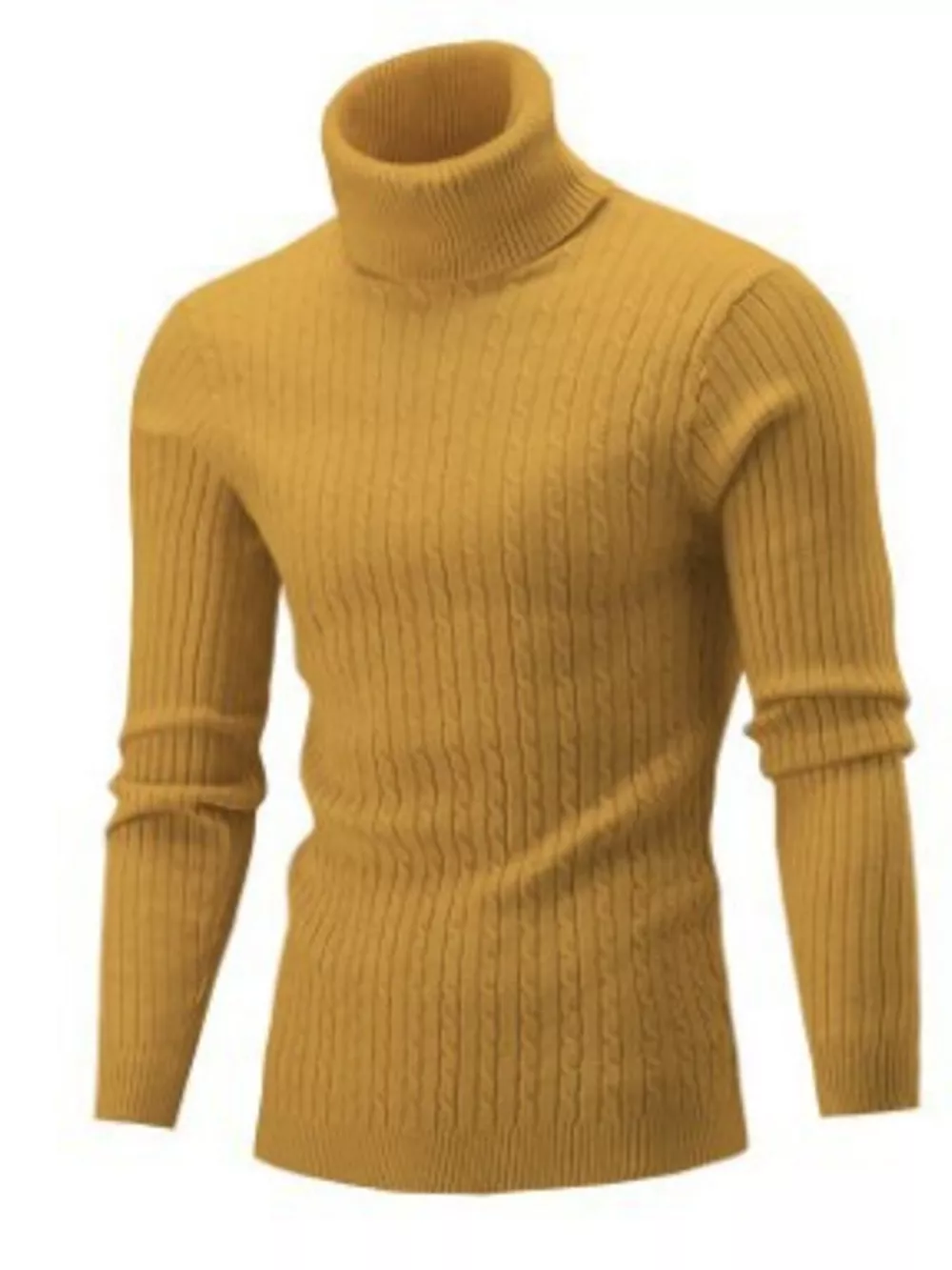 Men's Full Size Classic Cable Knit Turtleneck Sweater Plus Size, image 5