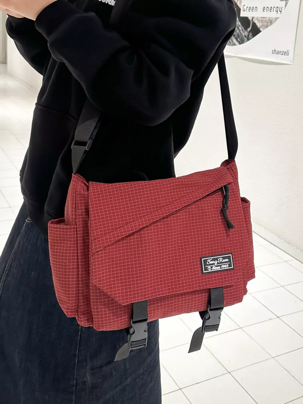 Plaid Buckle Flap Crossbody Bag, image 14