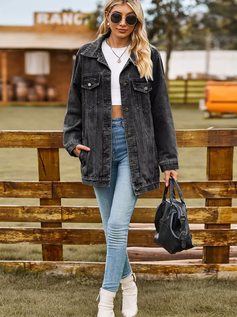 Button Up Long Sleeve Denim Jacket, image 11