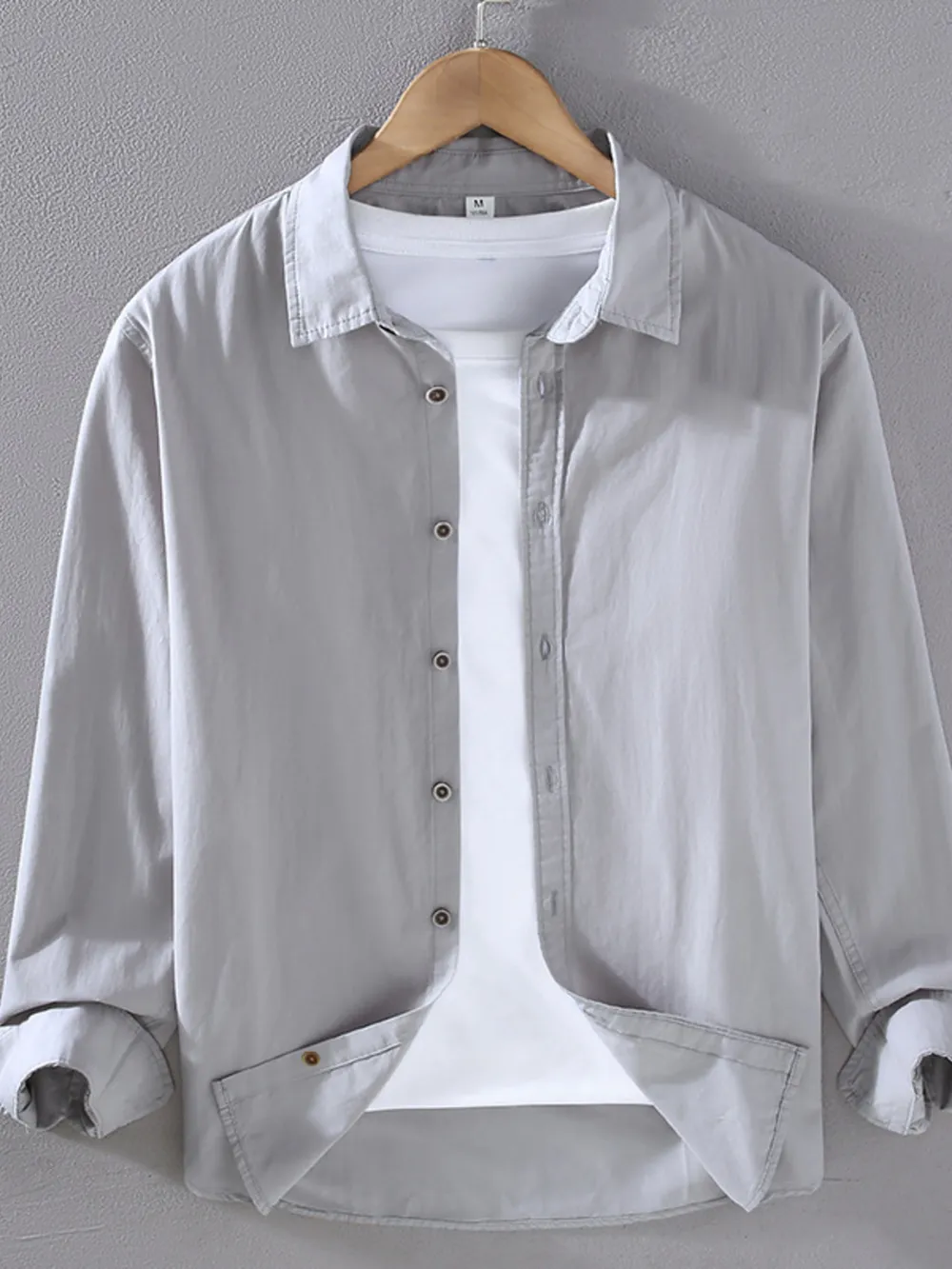 Men's Plus Size Long Sleeve Button-Up Shirt, image 2