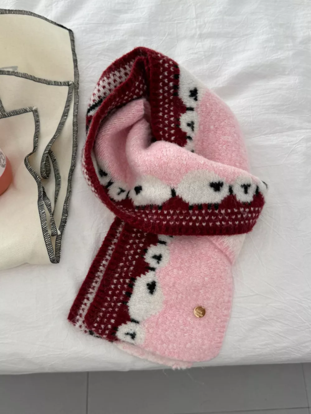 Sheep Pattern Knitted Scarf, image 8
