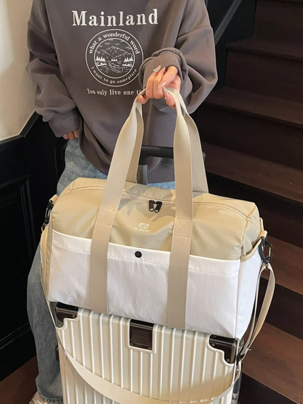 Two-Tone Duffle Bag, image 6
