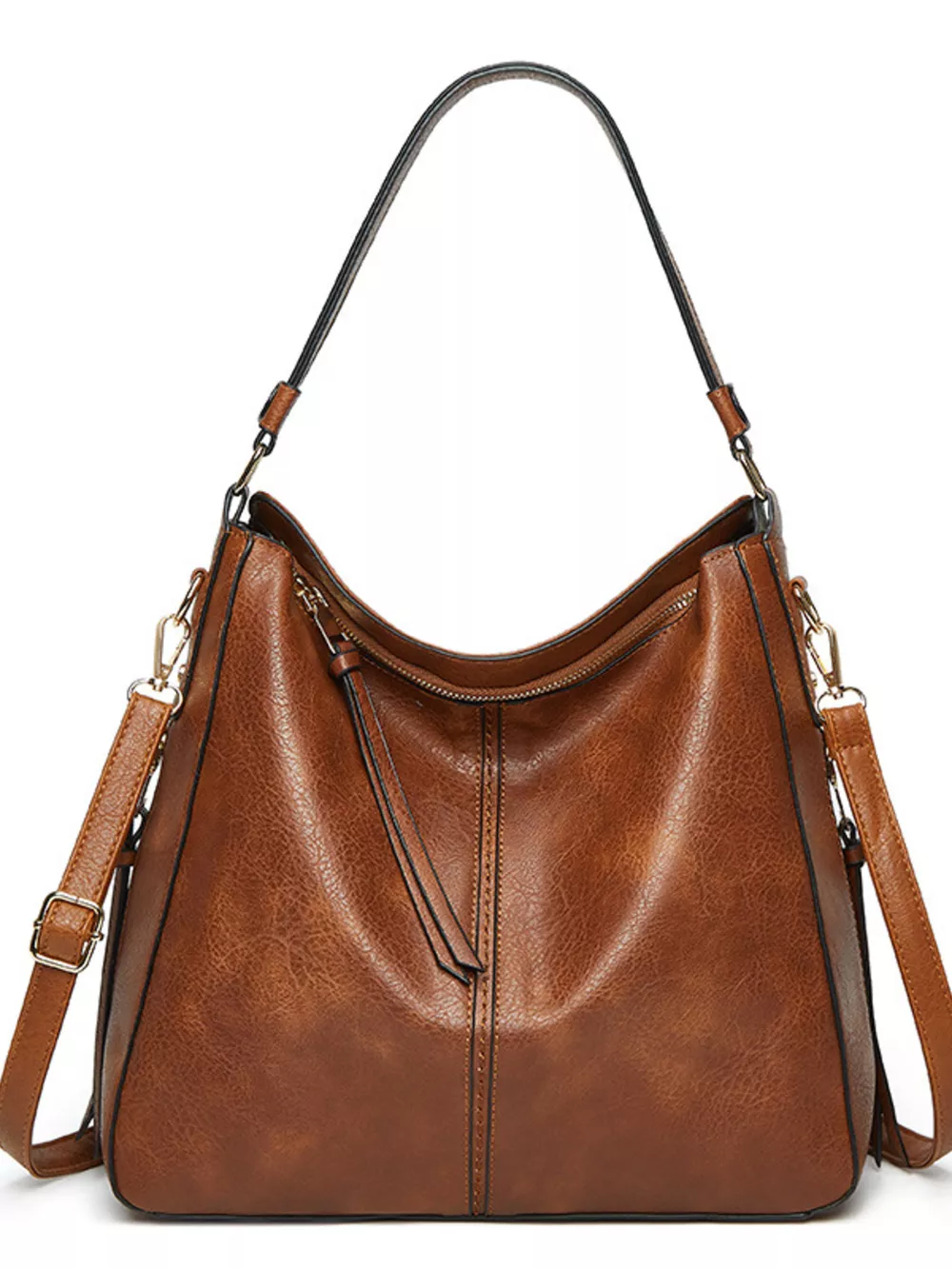 Classic Minimalist PU Leather Shoulder Bag with Spacious Capacity, image 5