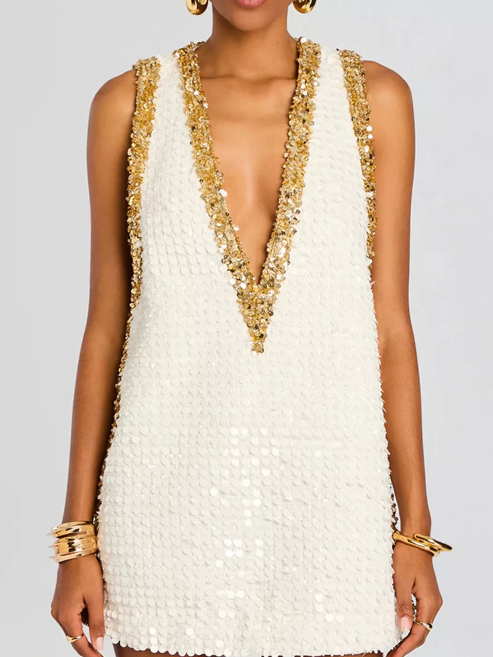 Sequin Embellished Sleeveless Mini Dress, image 2