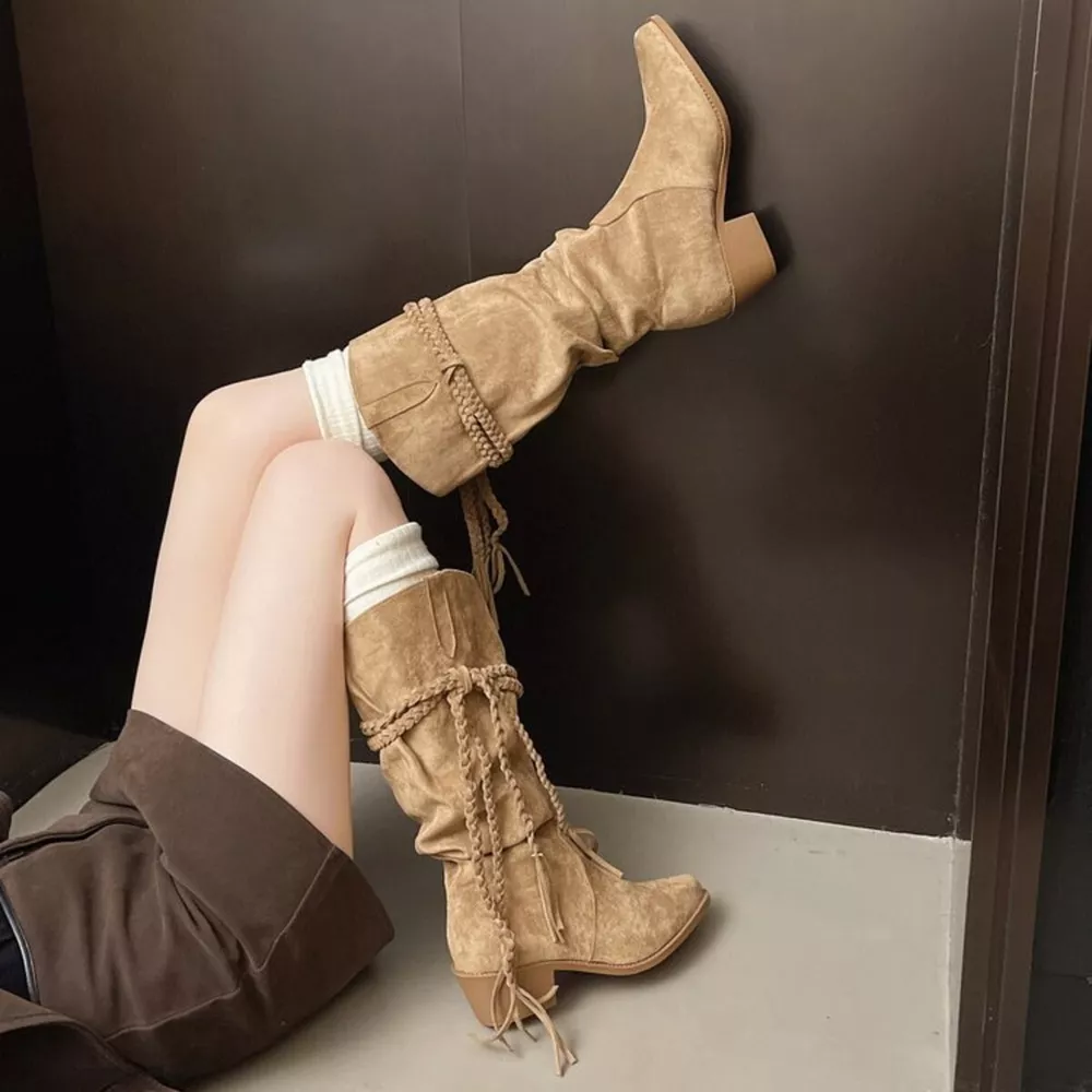 Point Toe Block Heels Boots, image 2