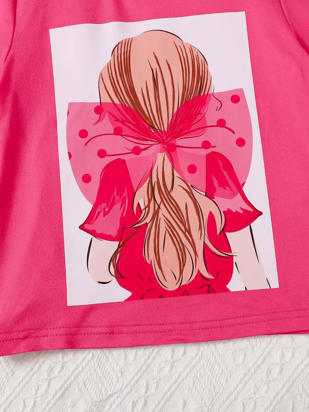 Children's Girly Bowknot T-Shirt & Striped Pants Set, image 4