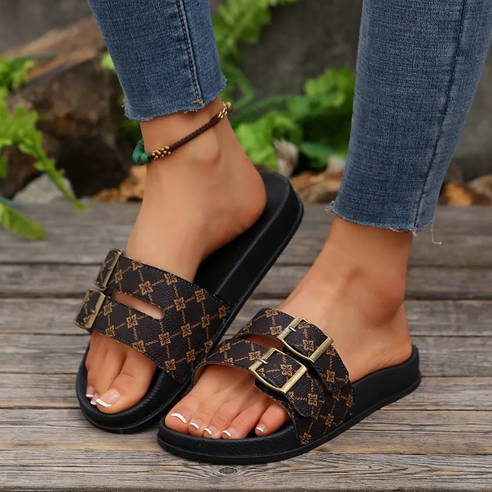 Open Toe Double Buckle Sandals, image 11