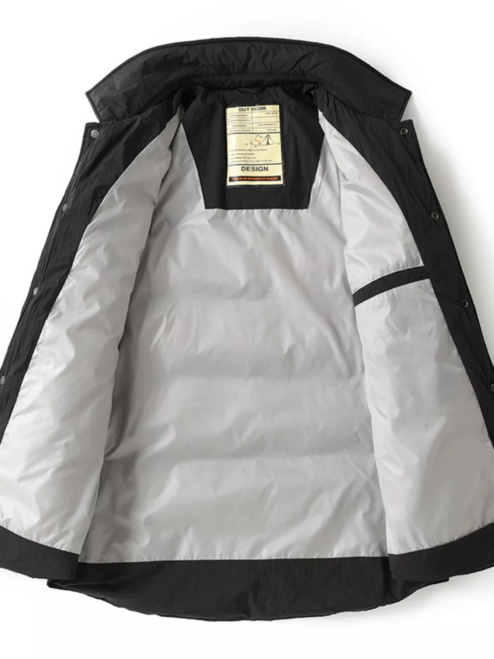Men's Plus Size Quilted Padded Snap Down Jacket, image 4