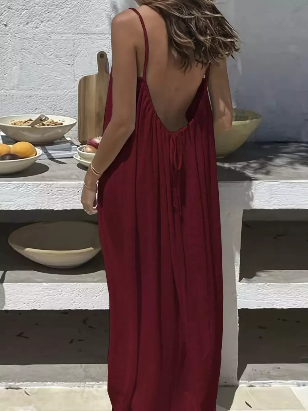 Full Size Backless Scoop Neck Maxi Dress Plus Size, image 15