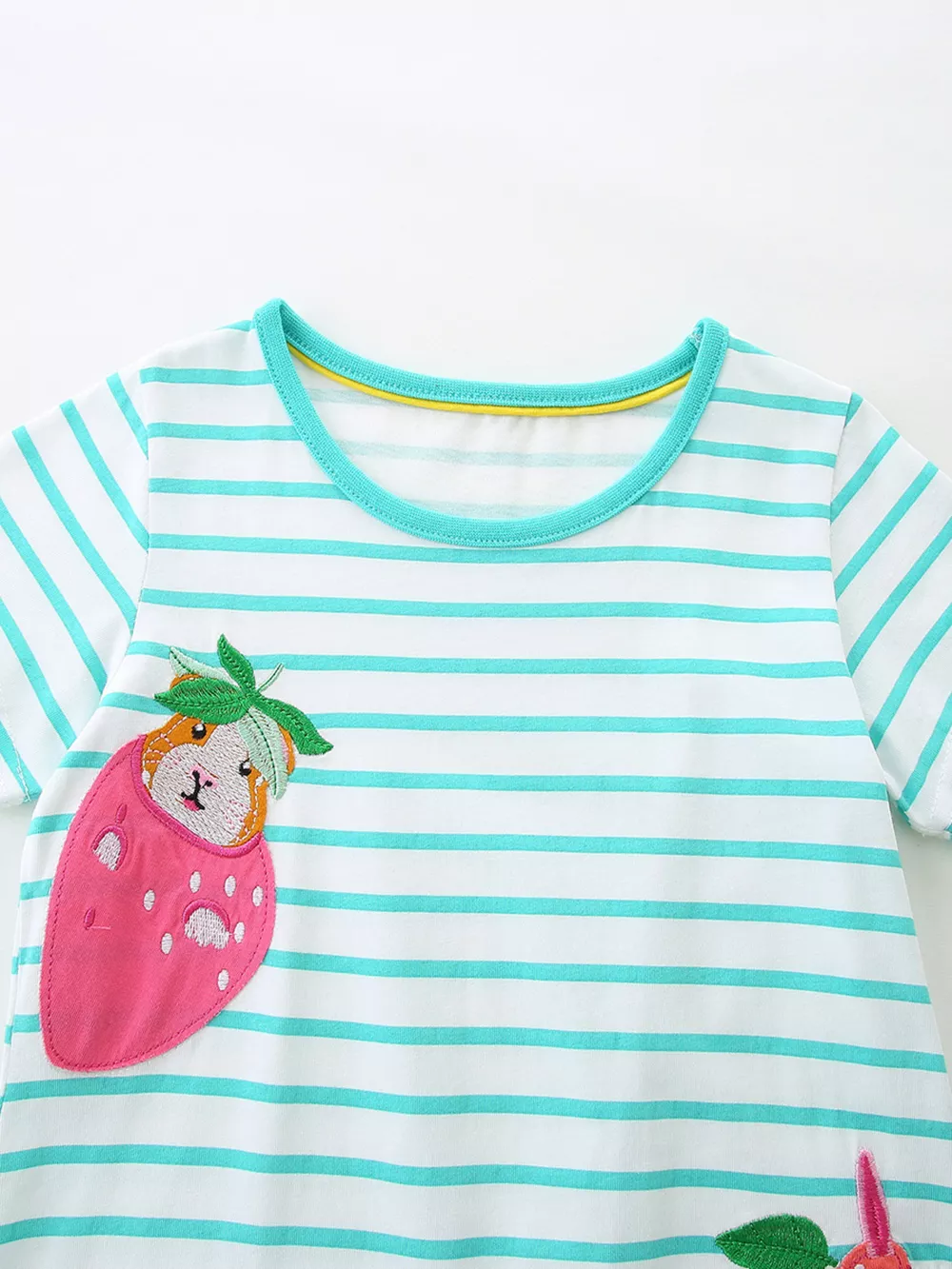 Children's Animal Embroidered Striped Casual Dress, image 4
