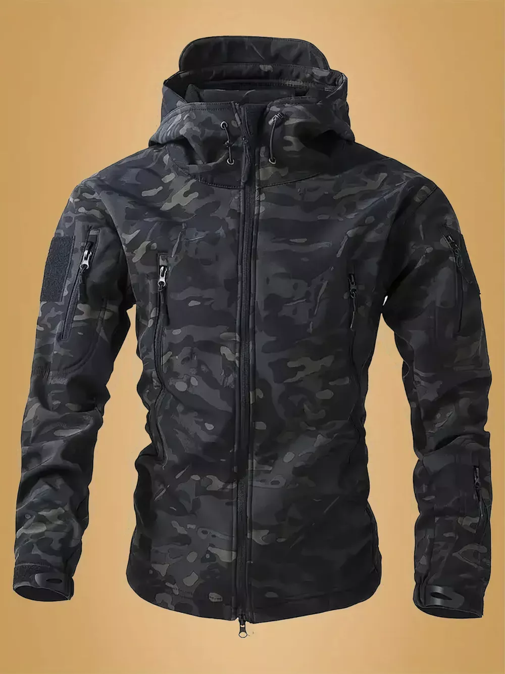 Men's Camouflage Zip Up Hooded Jacket, image 3