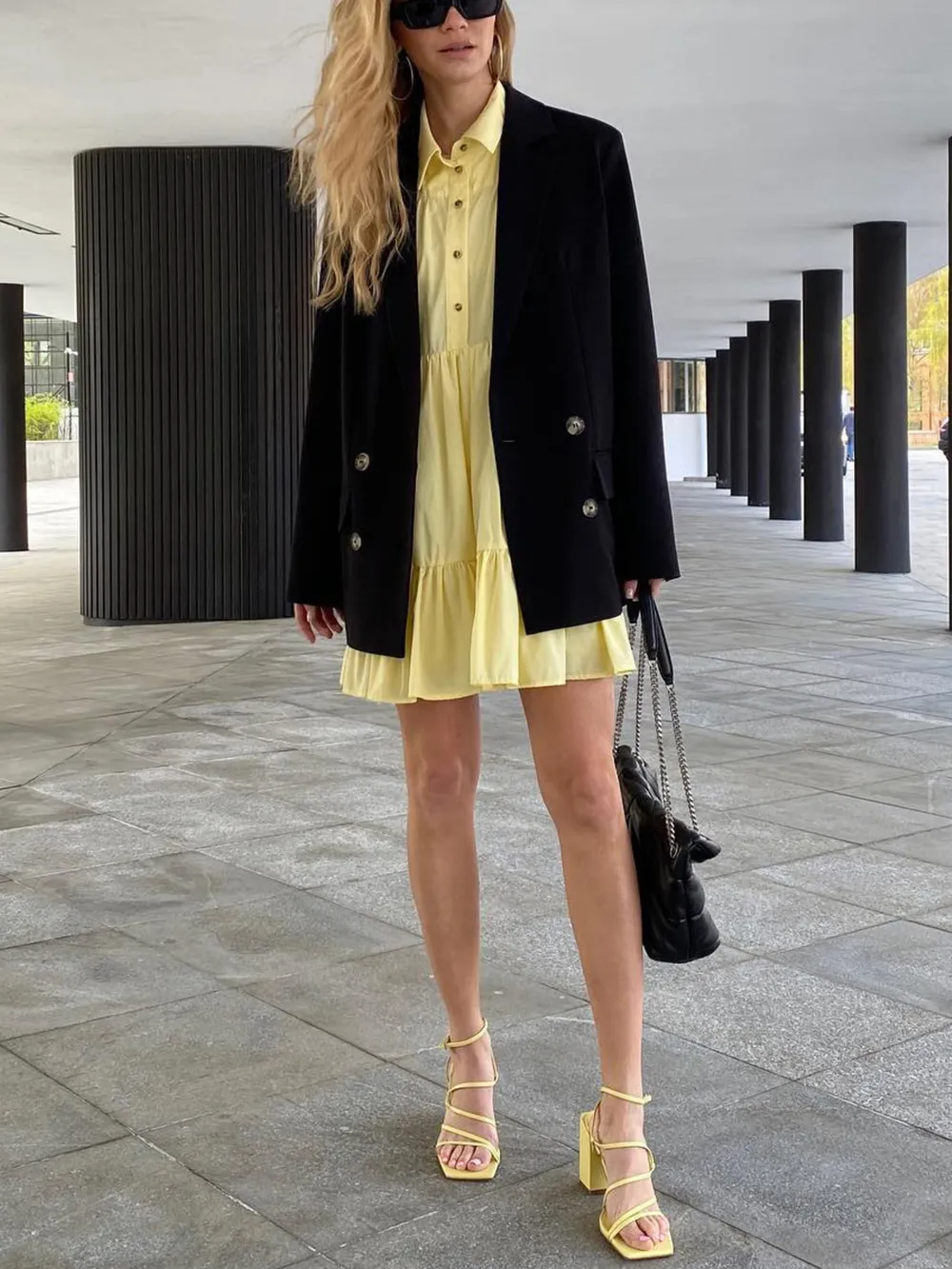 Tiered Long Sleeve Shirt Dress, image 11