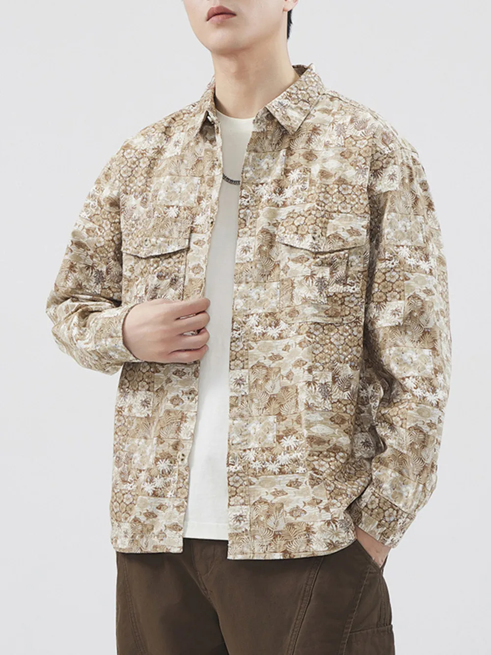 Men's Plus Size Button Up Long Sleeve Shirt, image 4