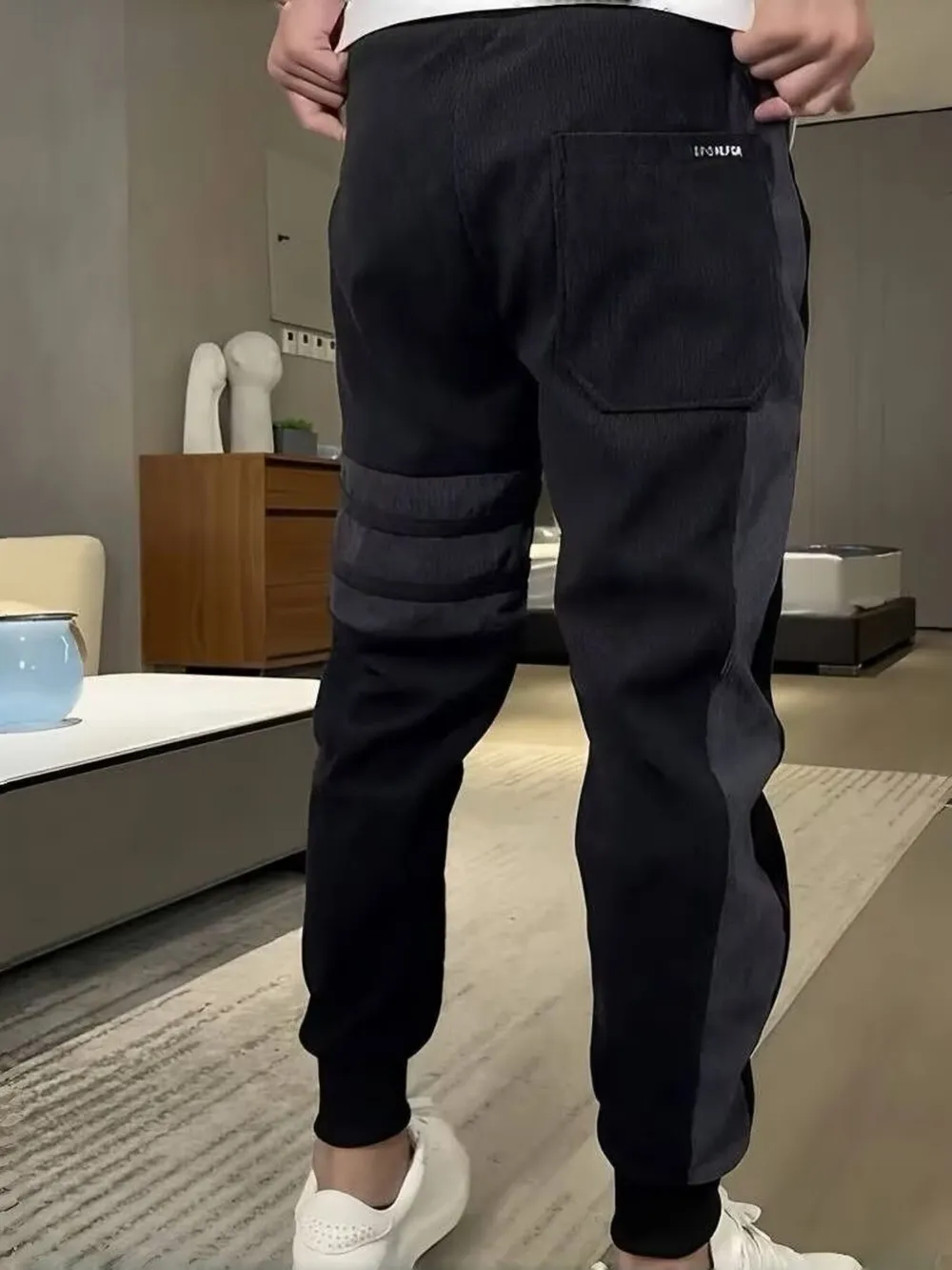 Men's Plus Size Drawstring Slim-Fit Joggers, image 4