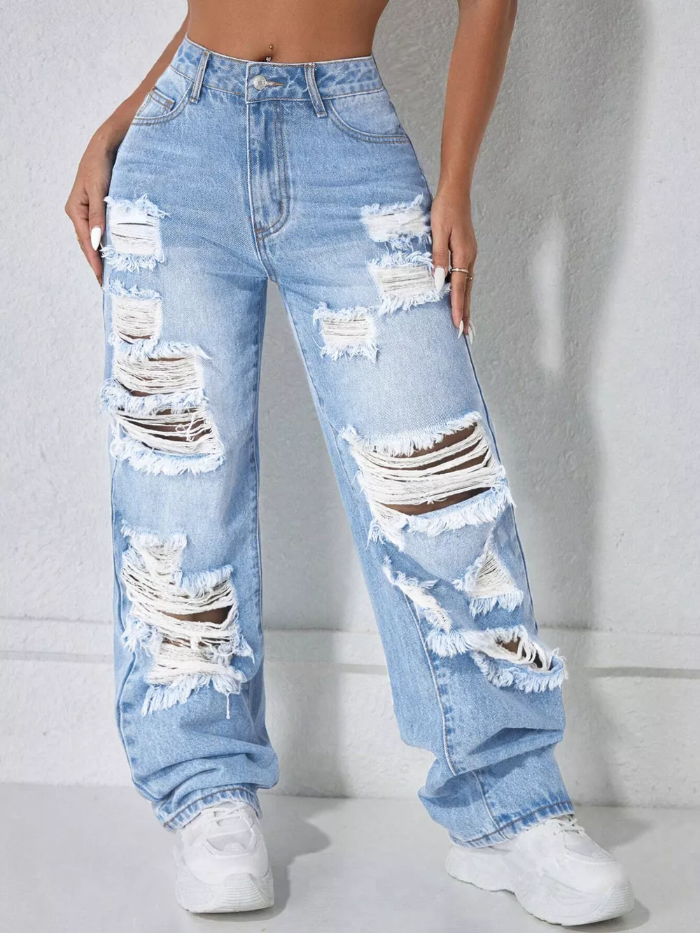 Distressed Wide Leg Jeans, image 6