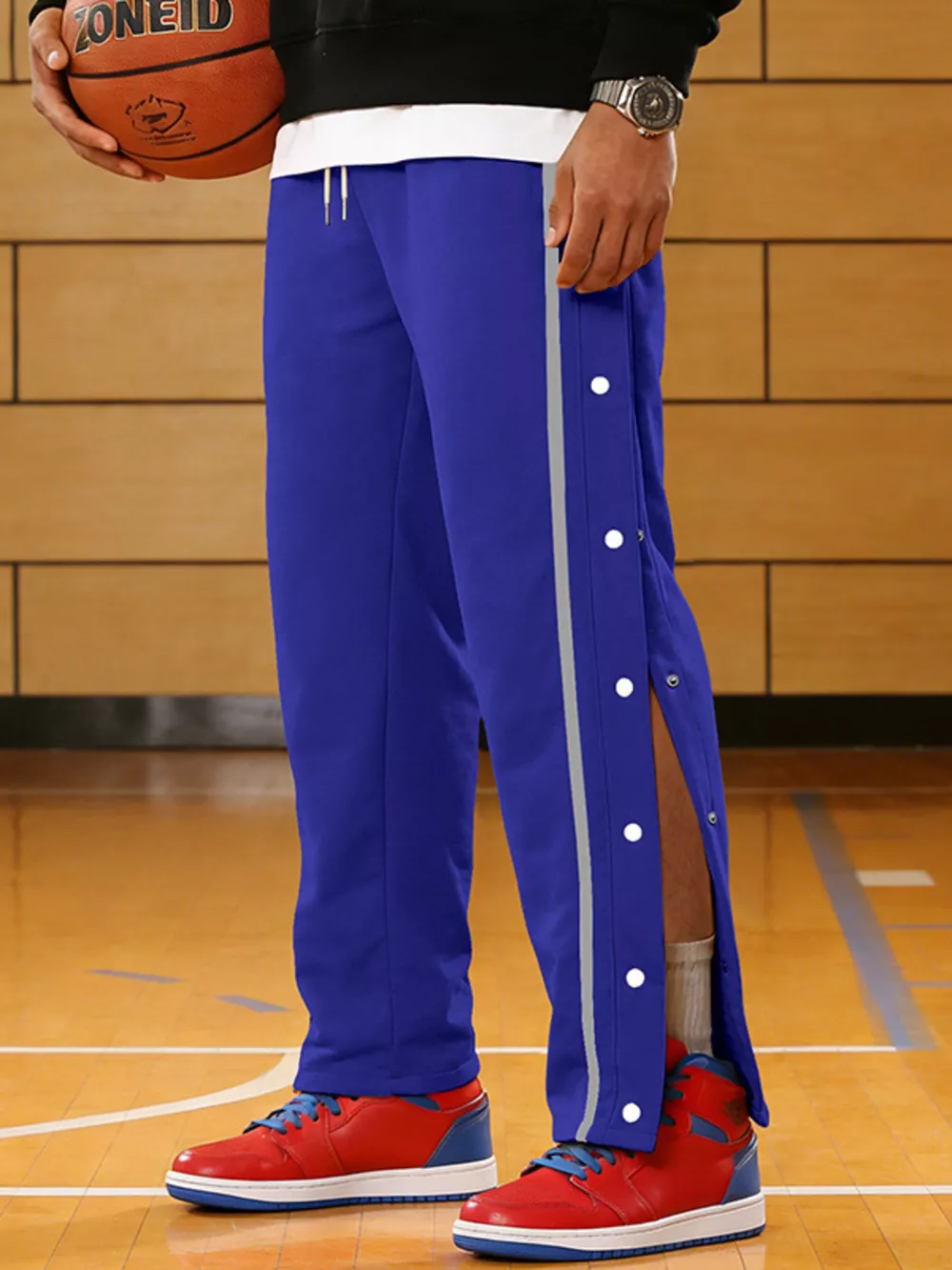 Men's Full Size Side Snap Button Pants Plus Size, image 3