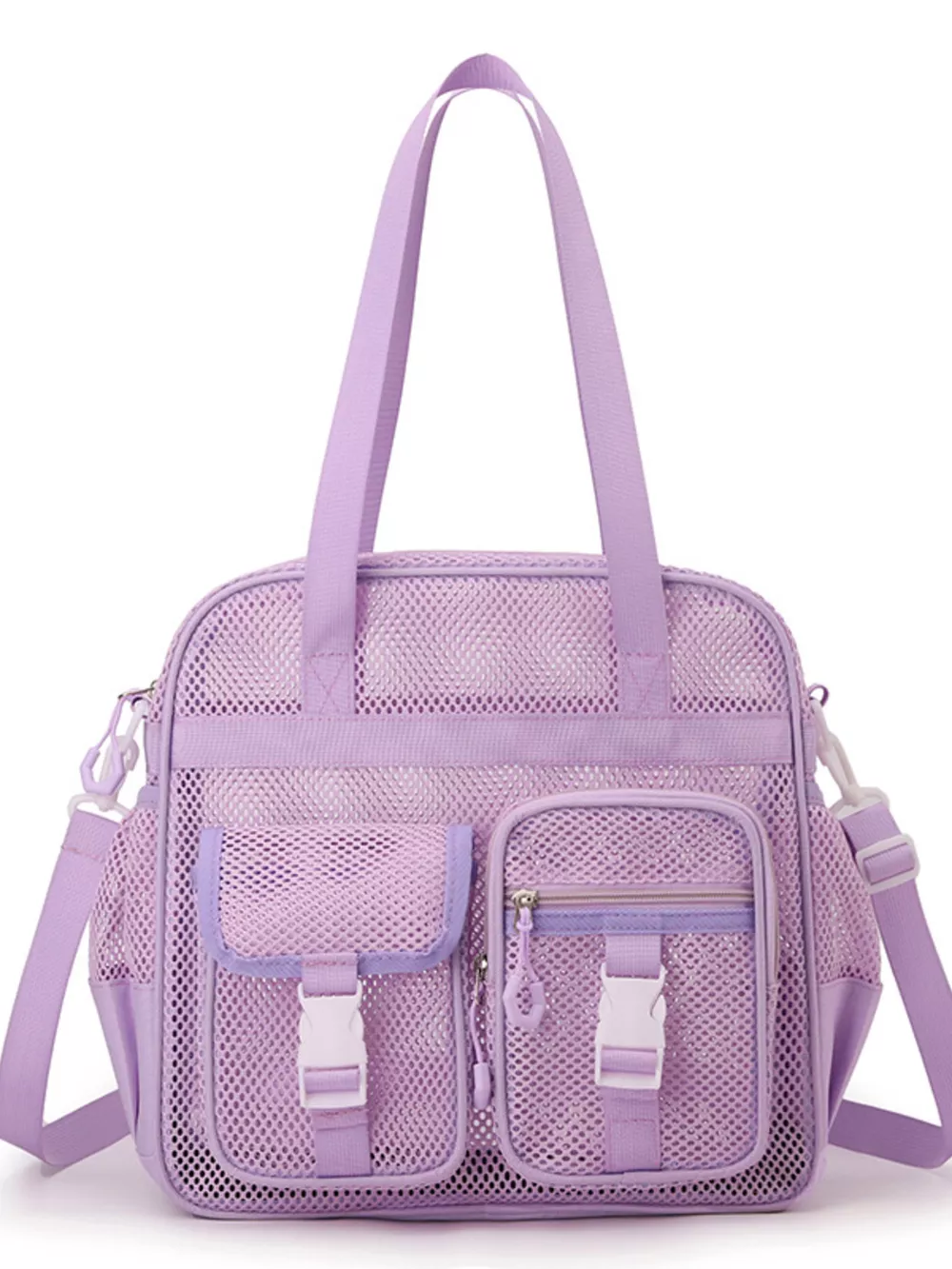 Nylon Crossbody Bag with Buckle Details, image 5