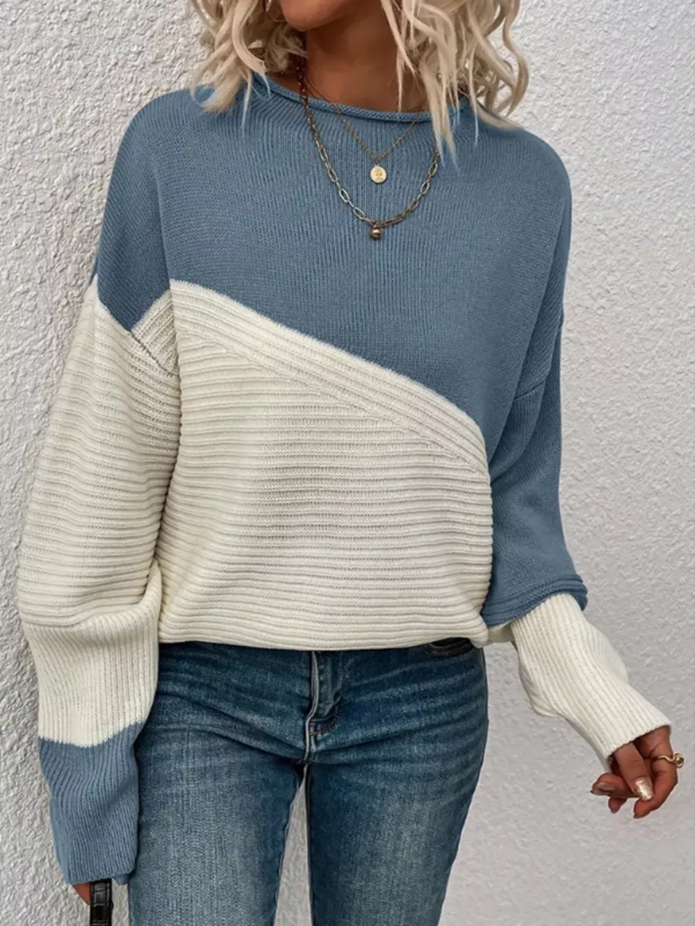 Color Block Ribbed Knit Sweater, image 23