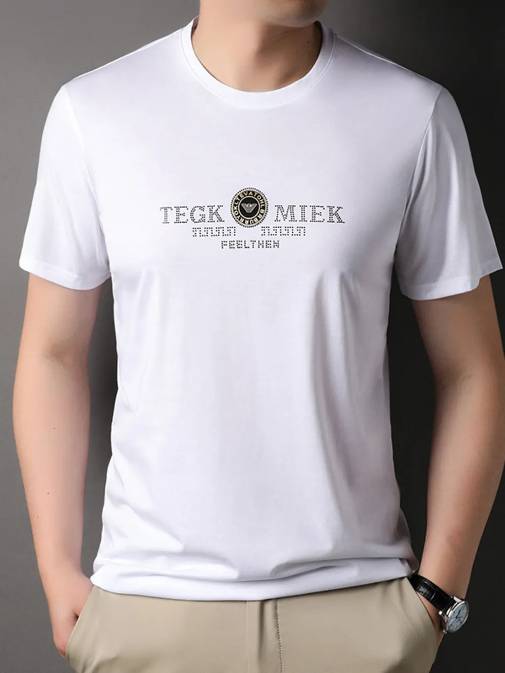 Men's Plus Size Crew Neck Short Sleeve T-Shirt, image 2