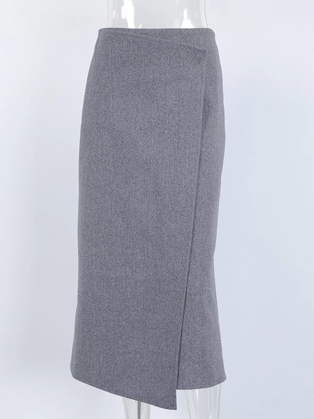 High-Waisted Wrap Midi Skirt, image 9