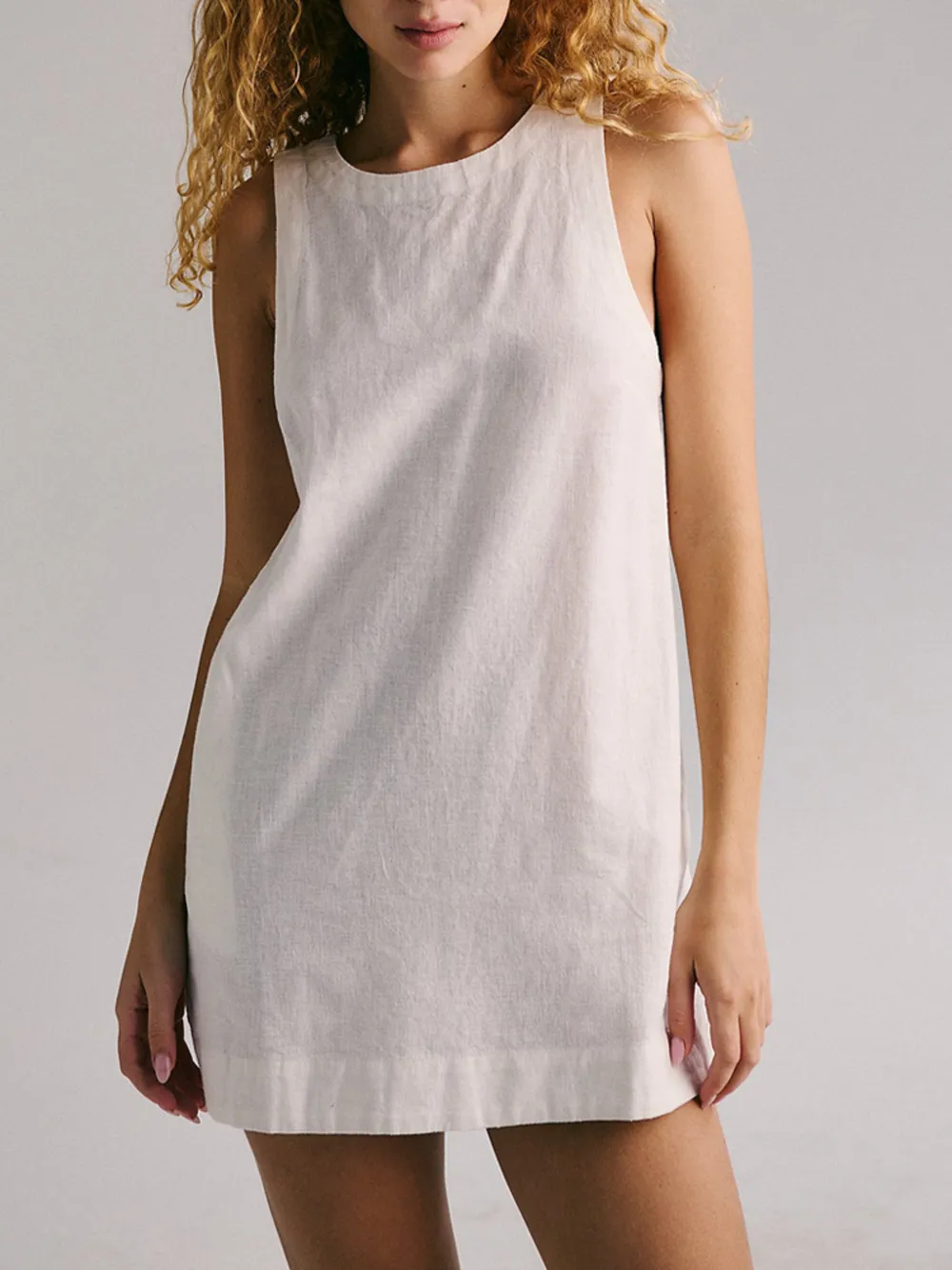 Backless Sleeveless Denim Mini Dress, image 5