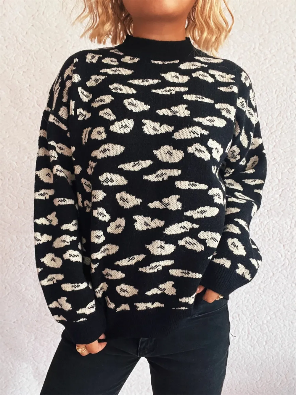Mock Neck Long Sleeve Sweater, image 3