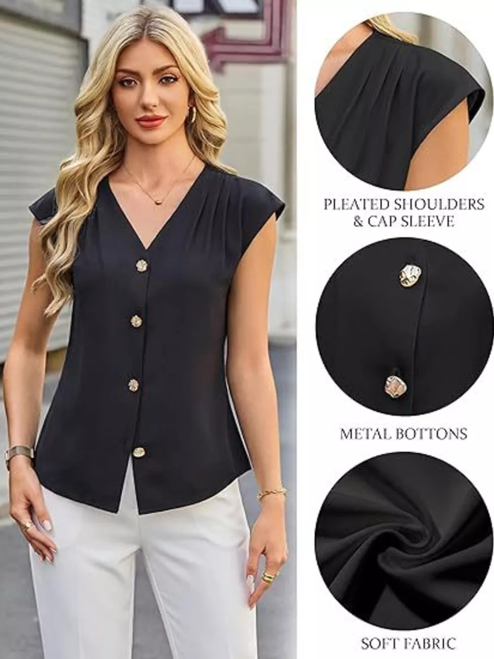 V-Neck Button-Down Shirt, image 7