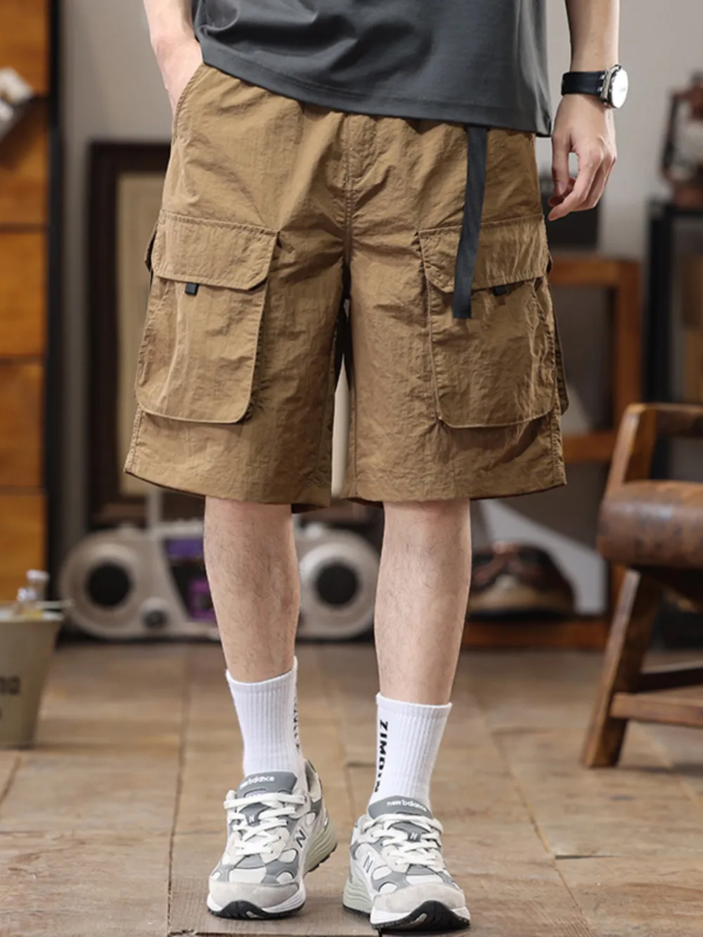 Men's Full Size Multi-Pocket Relaxed Fit Cargo Shorts Plus Size, image 3