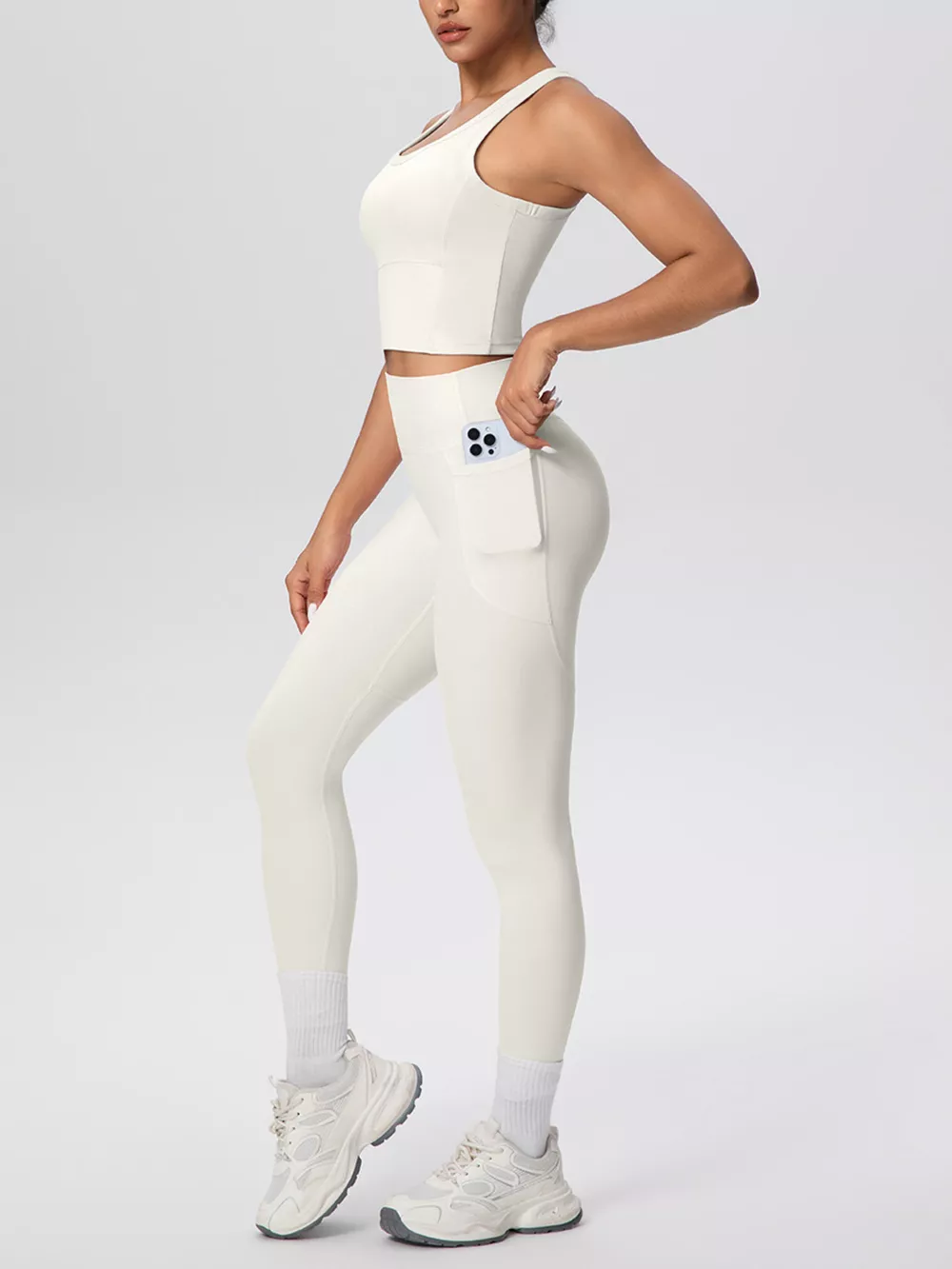 Scoop Neck Tank and High-Waisted Leggings Active Set, image 22