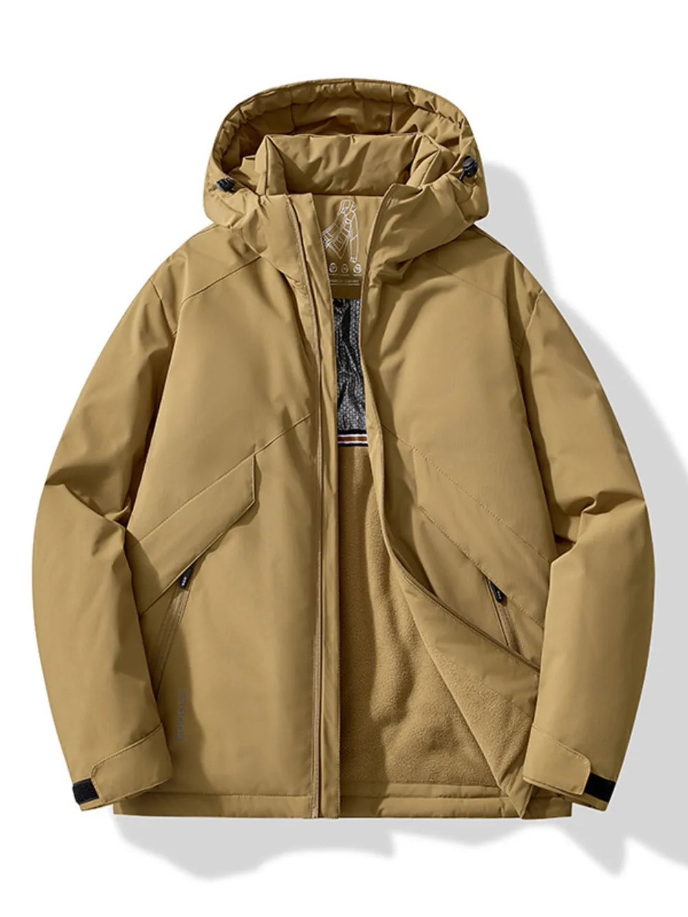 Men's Plus Size Zip Up Hooded Windproof Jacket, image 5