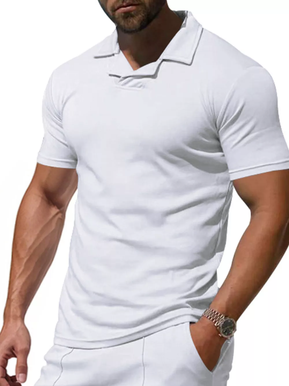 Men's Full Size Casual Short Sleeve Polo Plus Size, image 18