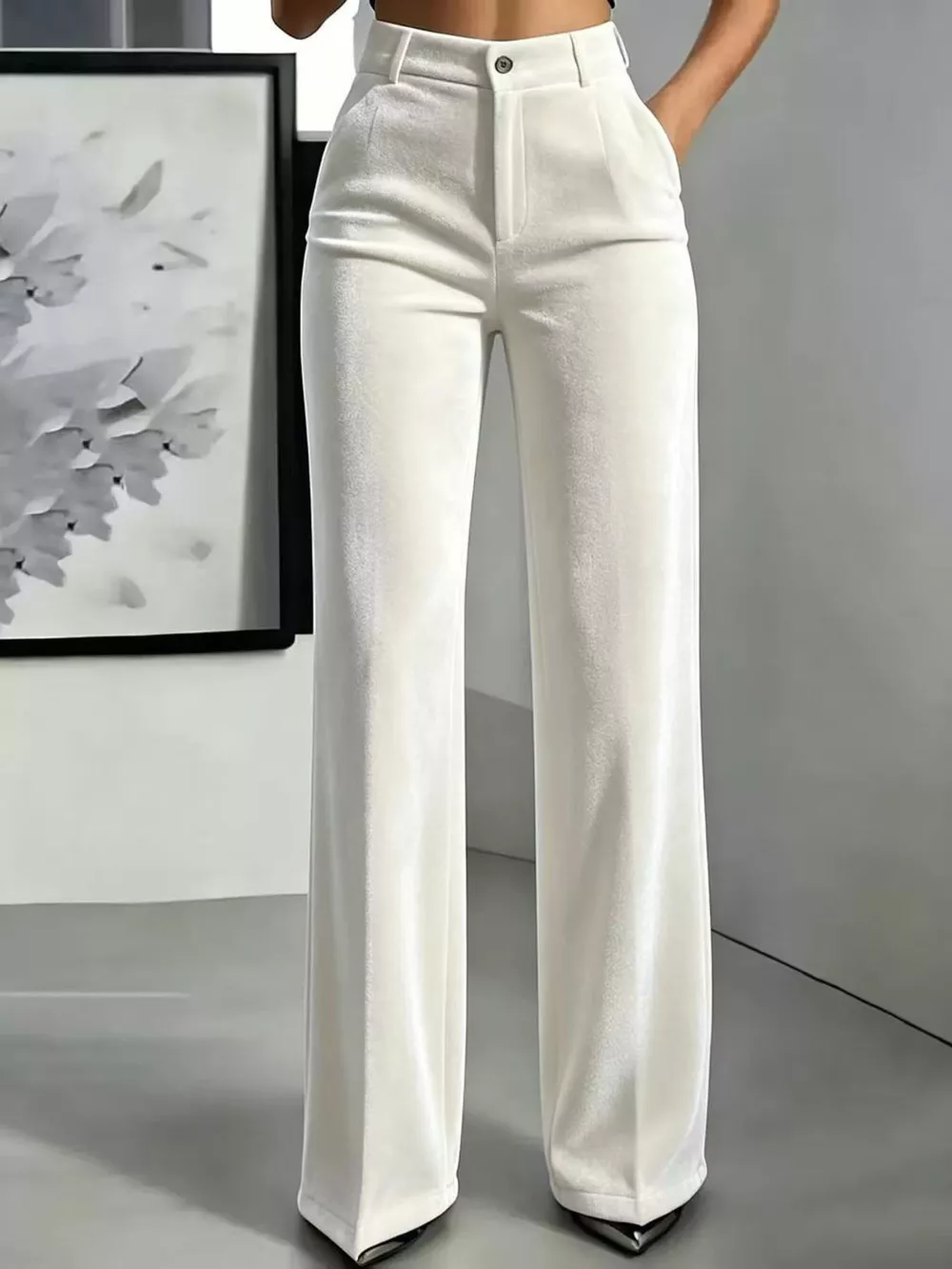 Full Size High-Waisted Velvet Pants Plus Size, image 9