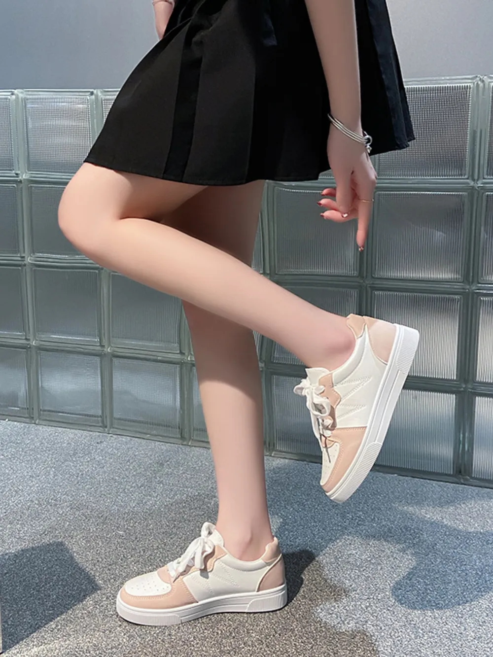 Lace Up Round Toe Sneakers, image 7