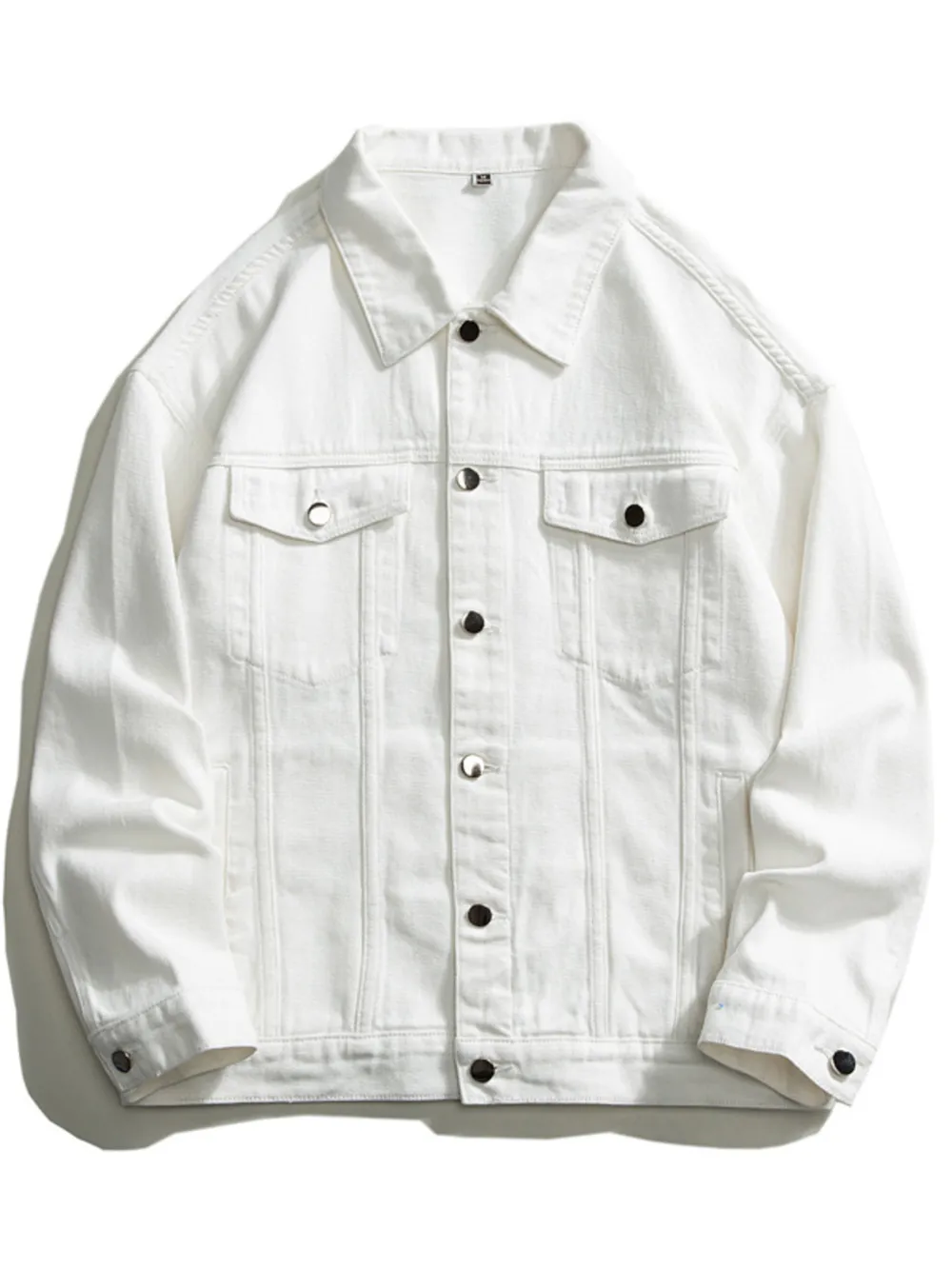 Men's Plus Size Button Up Long Sleeve Denim Jacket, image 5