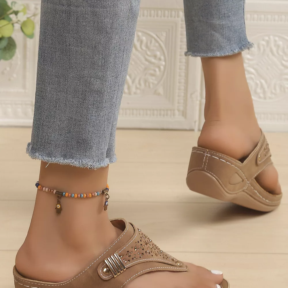 Toe Post Wedge Sandals, image 8