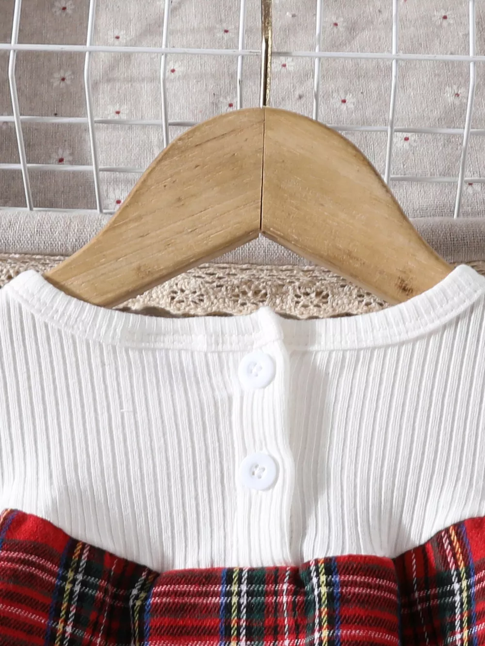 Children's Christmas Plaid Long Sleeve Dress, image 3