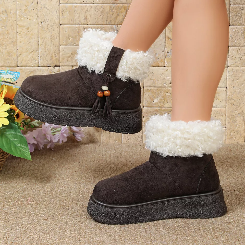 Round Toe Faux Fur Lined Boots, image 7
